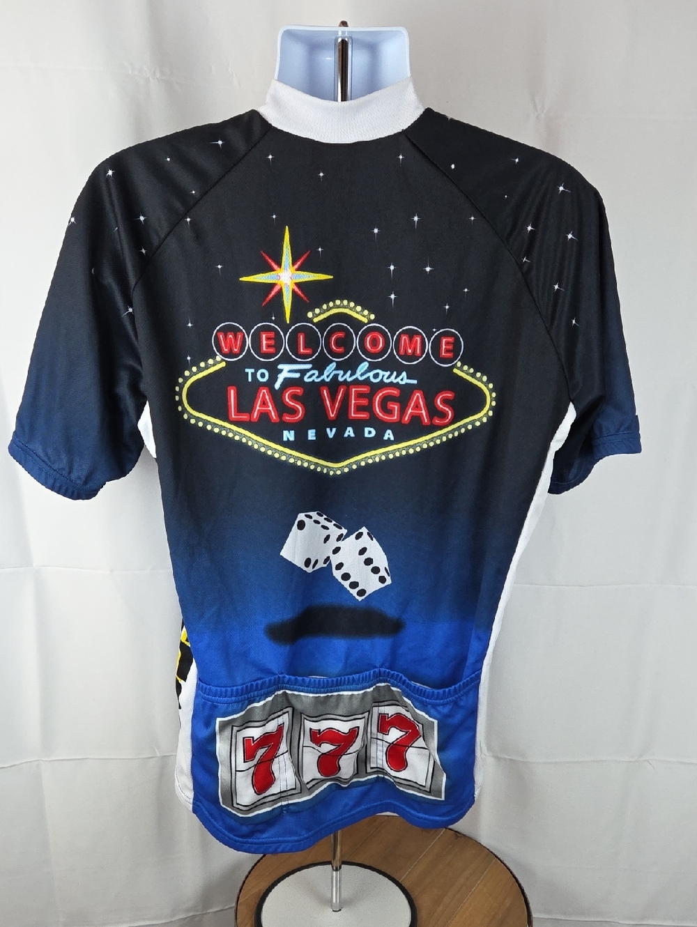 Men's Las Vegas Graphic Cycling Jersey in Blue and Black - Picture 3 of 12
